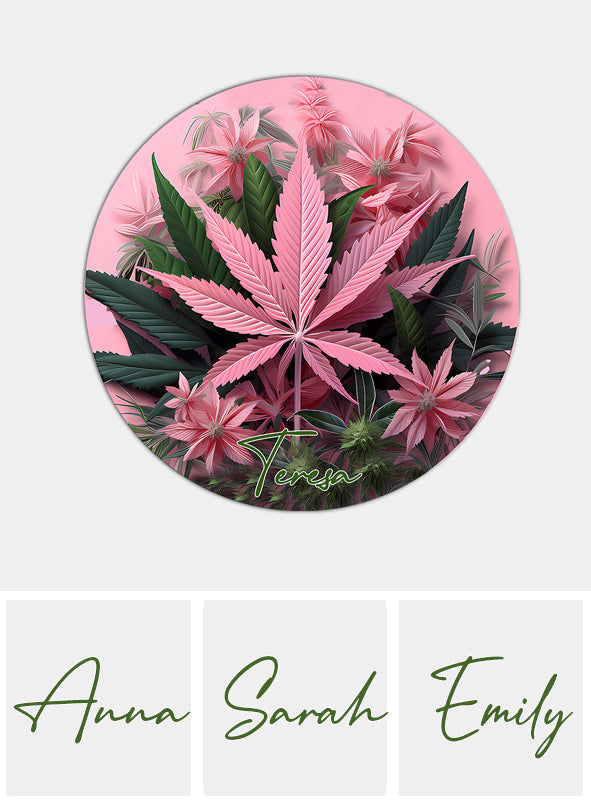 Pink In My Area - Personalized Weed Round Rug