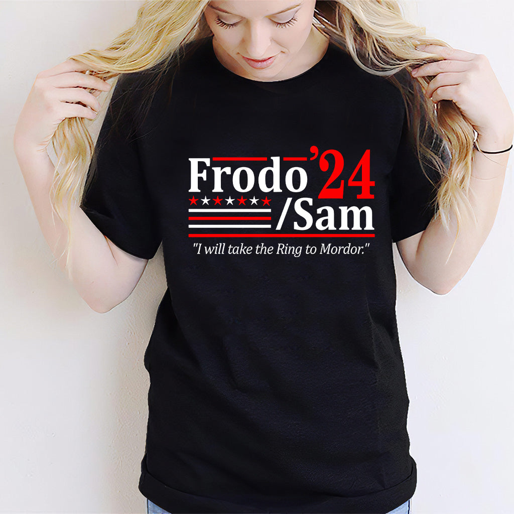 The Hobbit Duo Election 2024 - I Will Bring The Ring - funny book geek movie cosplay usa humor - XS-6X - Unisex soft T-shirt