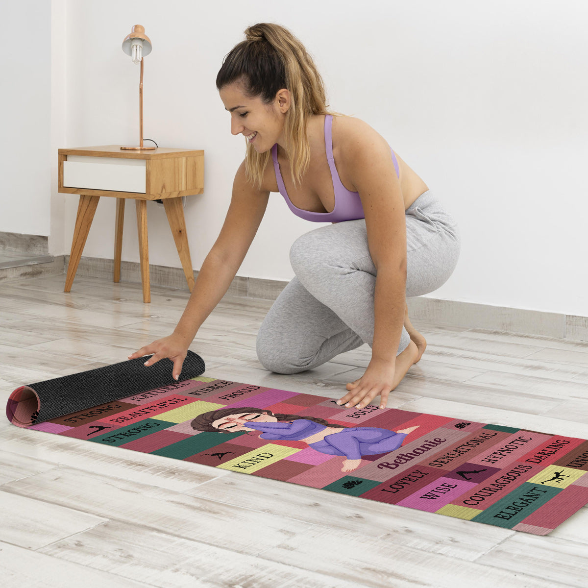 Yoga Girl I Am Bold Pink - Personalized Yoga Yoga Mat