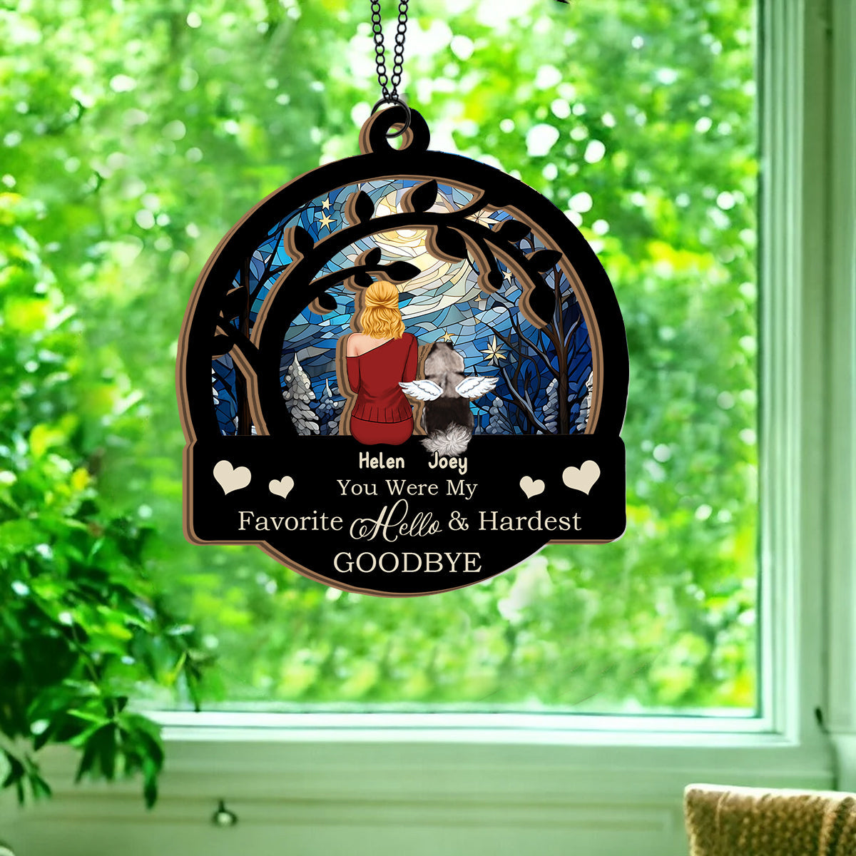 You Are My Favorite Hello - Personalized Dog 2 Layered Window Hanging Suncatcher