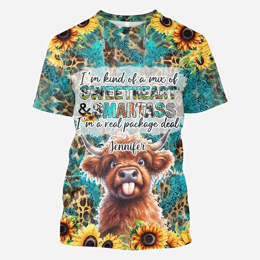 Sassy Highland Cow - Personalized All Over Shirt