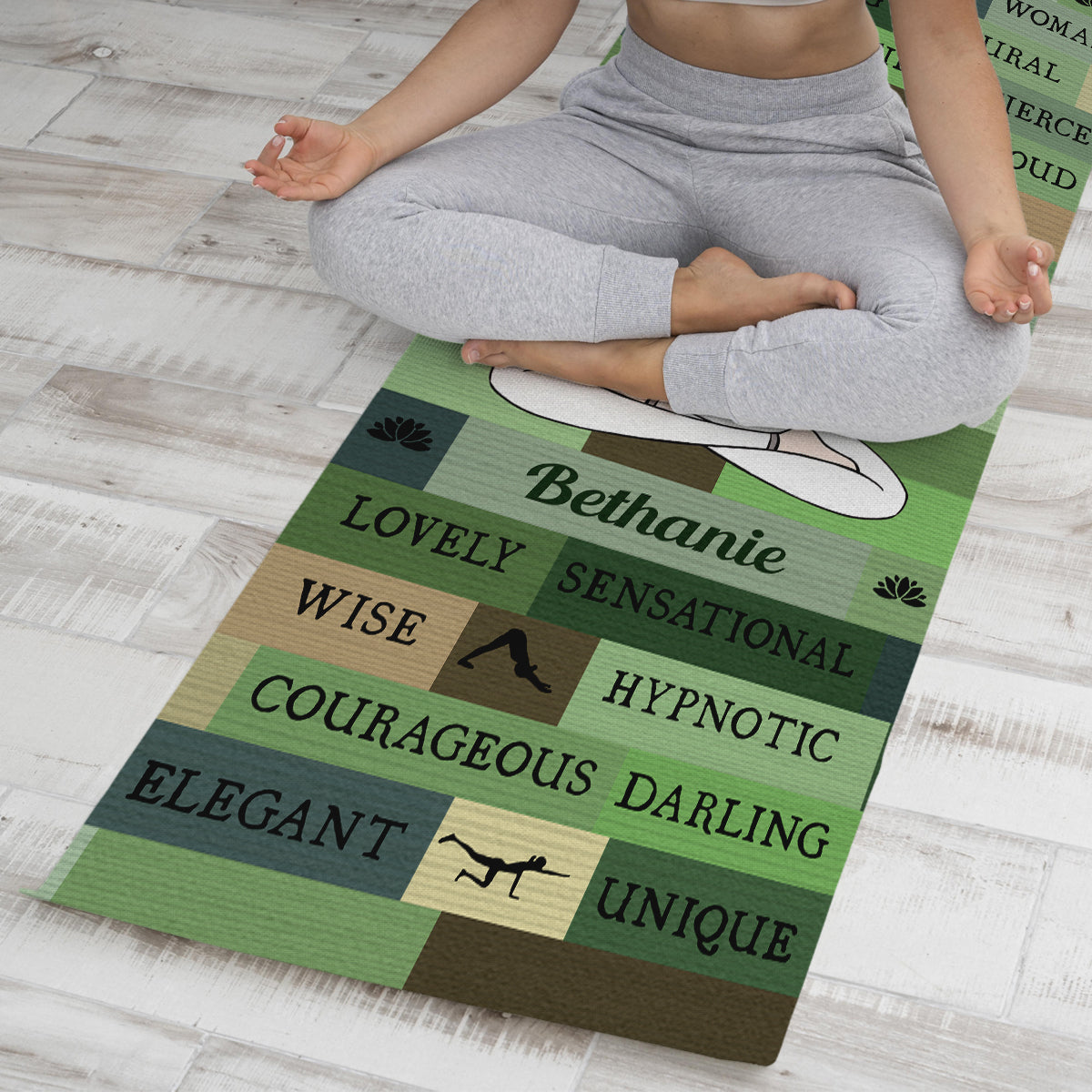 Yoga Girl I Am Bold Green - Personalized Yoga Yoga Mat