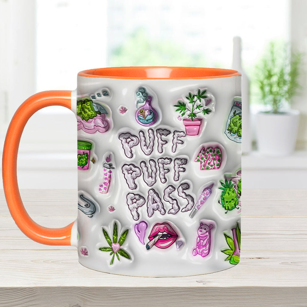 Puff Puff Pass Inflated 3D - Personalized Weed Accent Mug