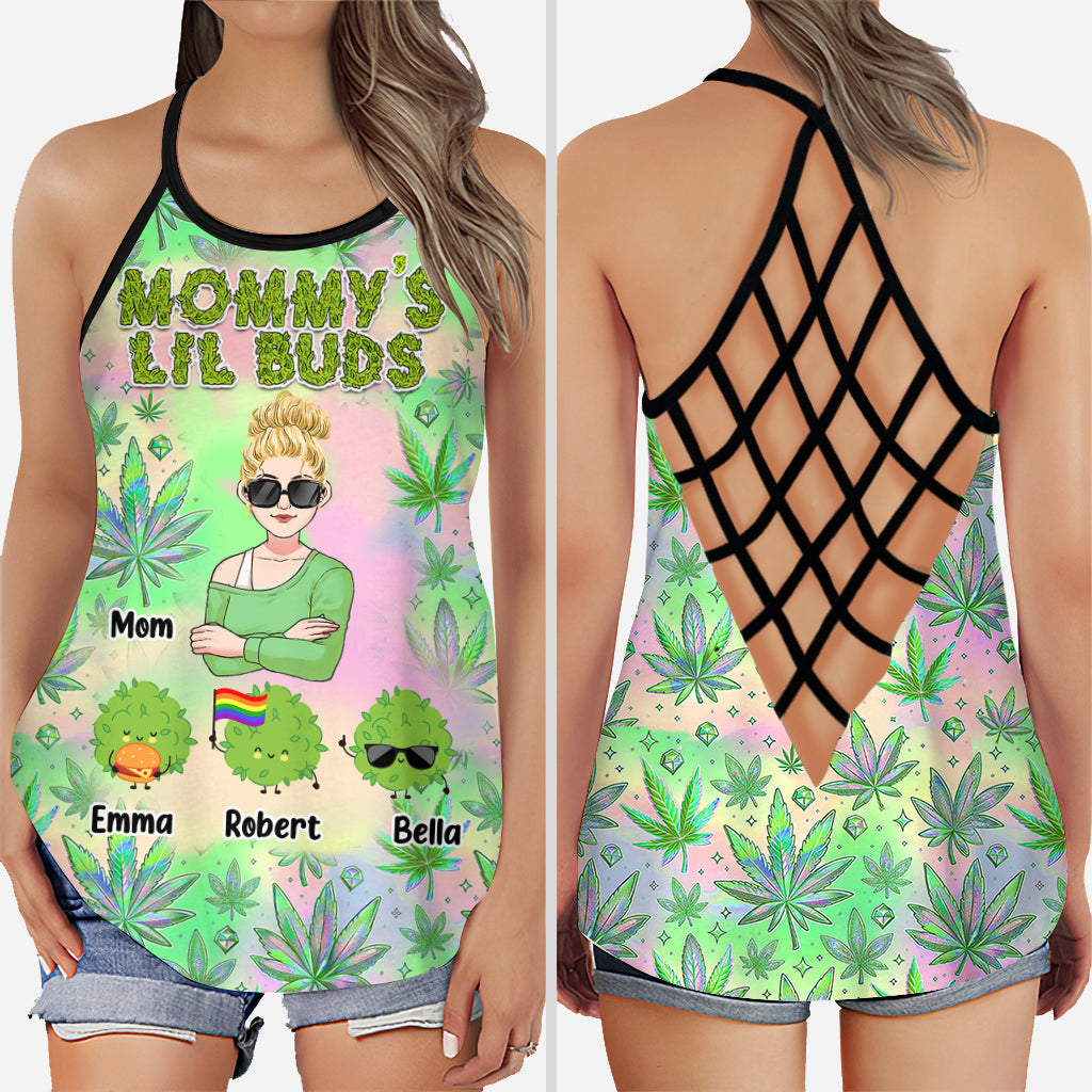 Mommy Lil Buds - Personalized Mother Cross Tank Top and Leggings