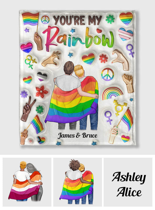 You Are My Rainbow - Personalized LGBT Support Blanket