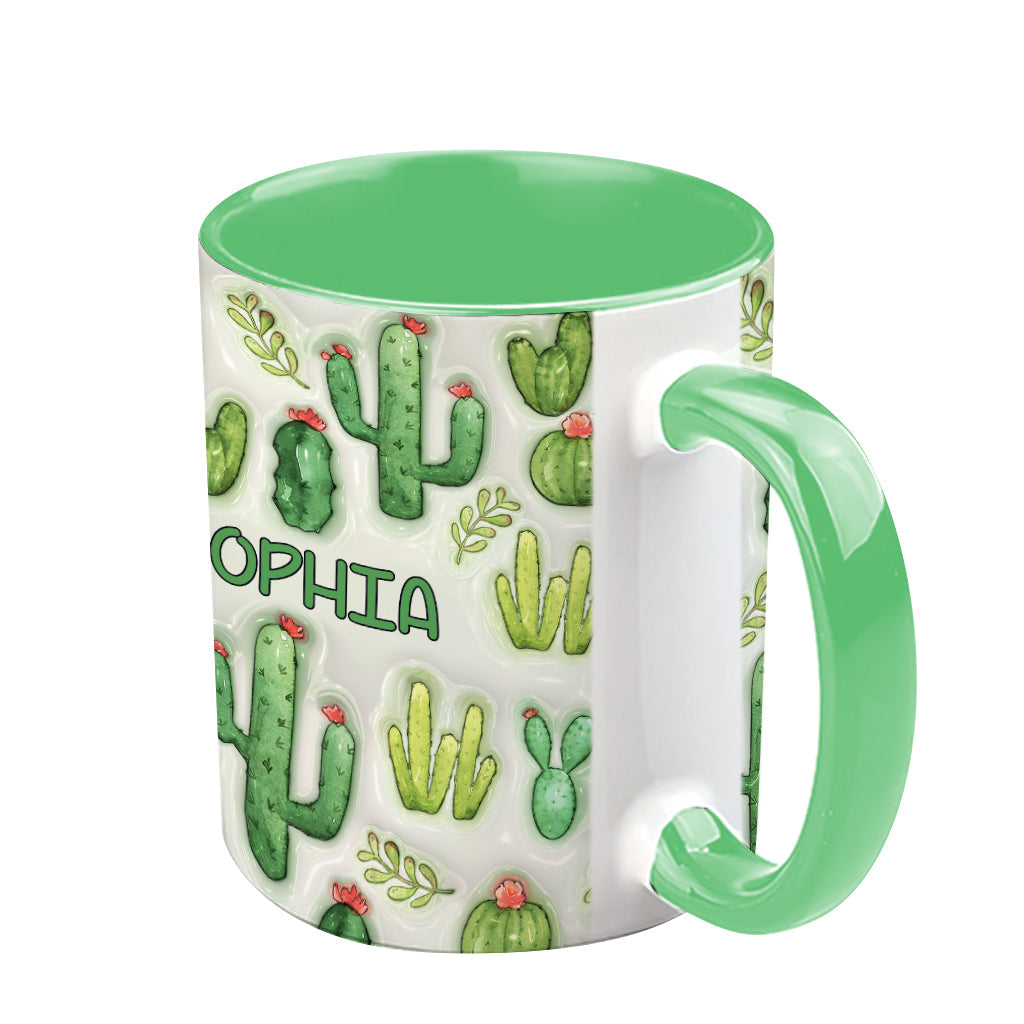 What The Fucculent Succulents Plants - Personalized Cactus Accent Mug