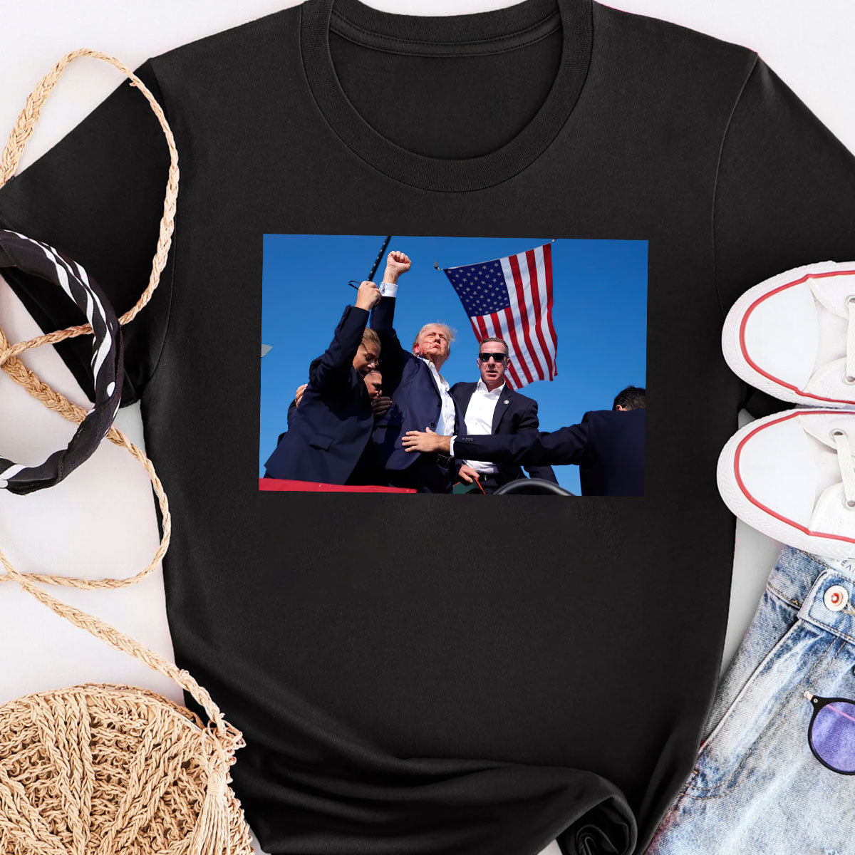 Never Surrender Shirt, Fight For America T-shirt, 2024 Rally Shirt T-shirt & Hoodie