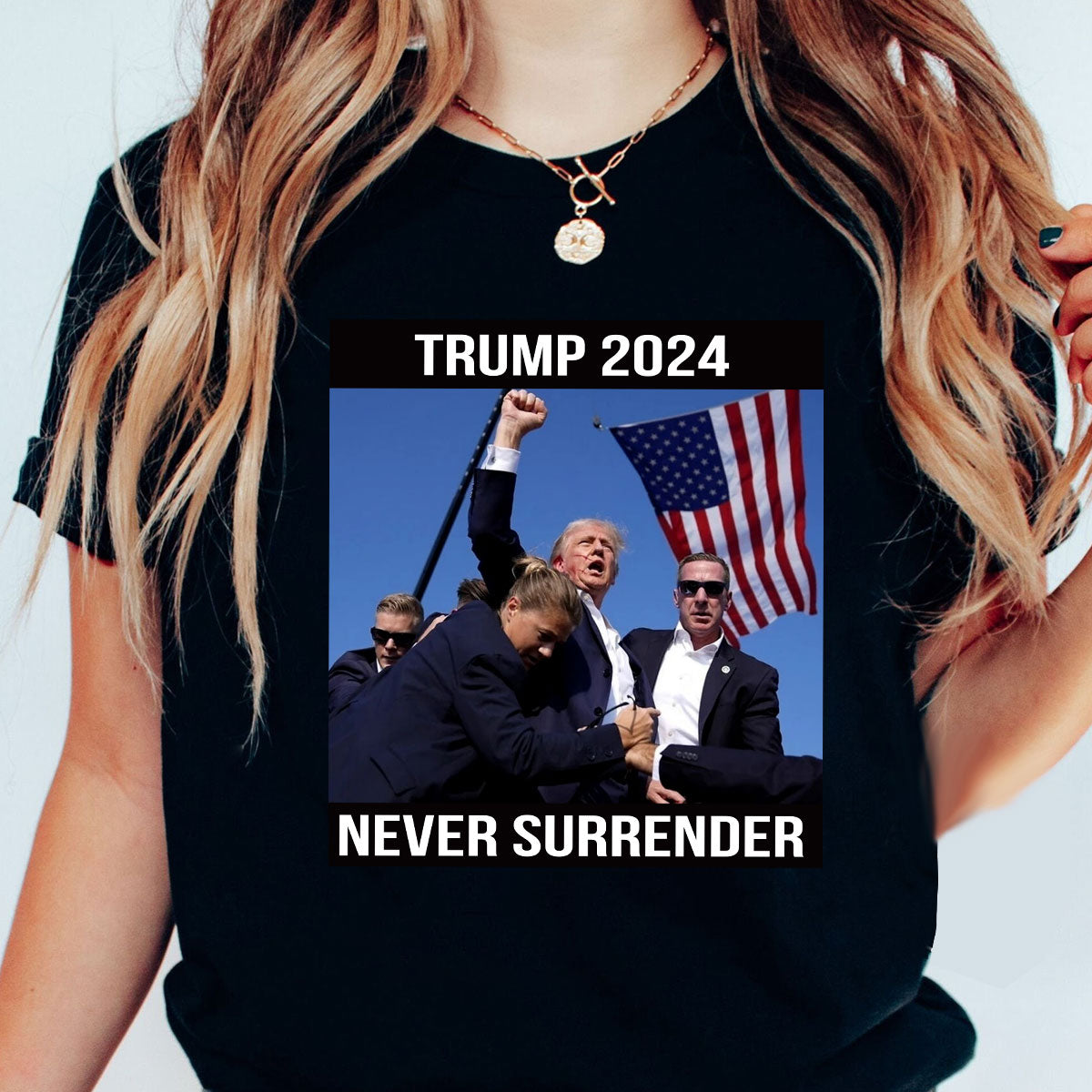 Trmp Sh0t T-Shirt Top | Donald TRMP 2024 Never Surrender Shirt Mugsh*t Tee 
T-shirt & Hoodie