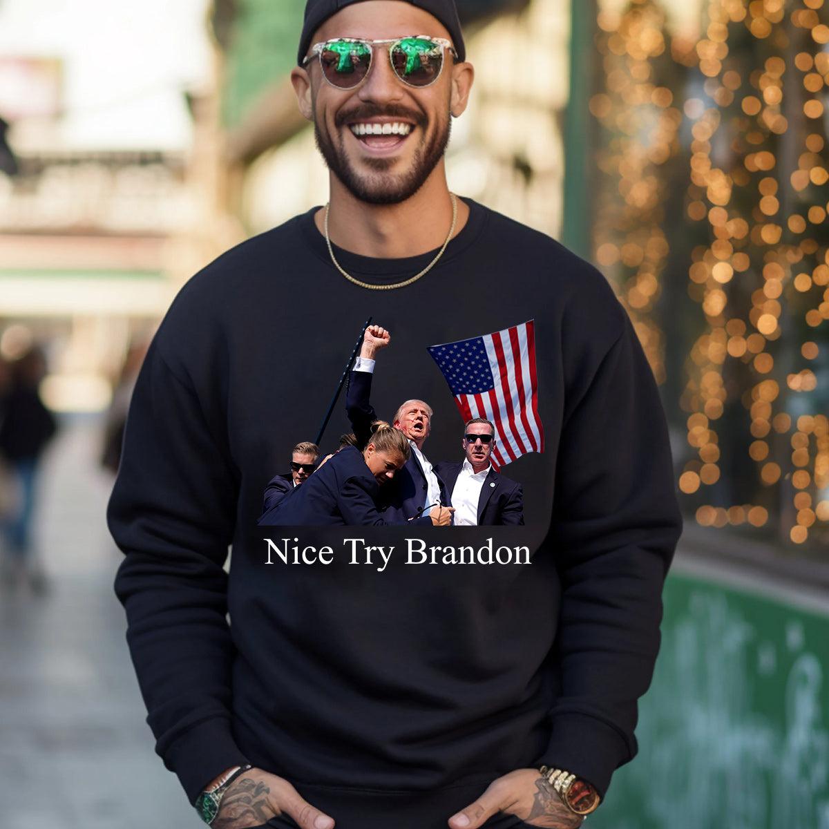 Nice Try Brandon Shirt, Never Surrender Shirt, Fight For America T-shirt, 2024 Rally Shirt, Fight Fight Fight Shirt T-shirt & Hoodie