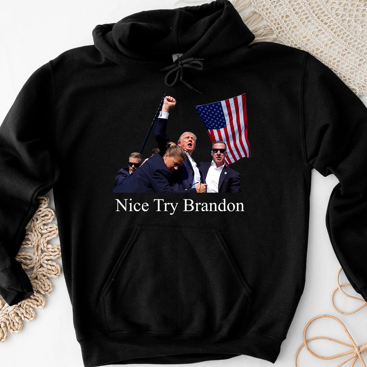 Nice Try Brandon Shirt, Never Surrender Shirt, Fight For America T-shirt, 2024 Rally Shirt, Fight Fight Fight Shirt T-shirt & Hoodie