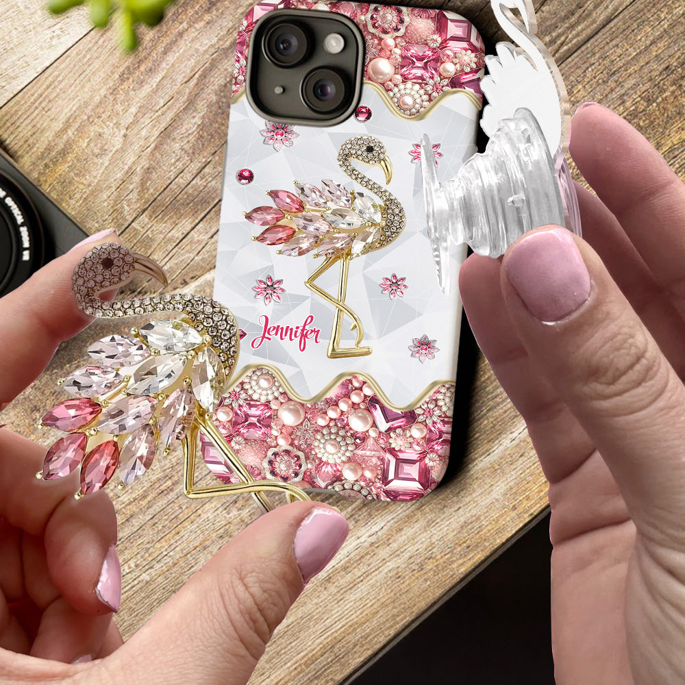 Just A Girl Who Loves Flamingos - Personalized Flamingo Full Print Phone Case