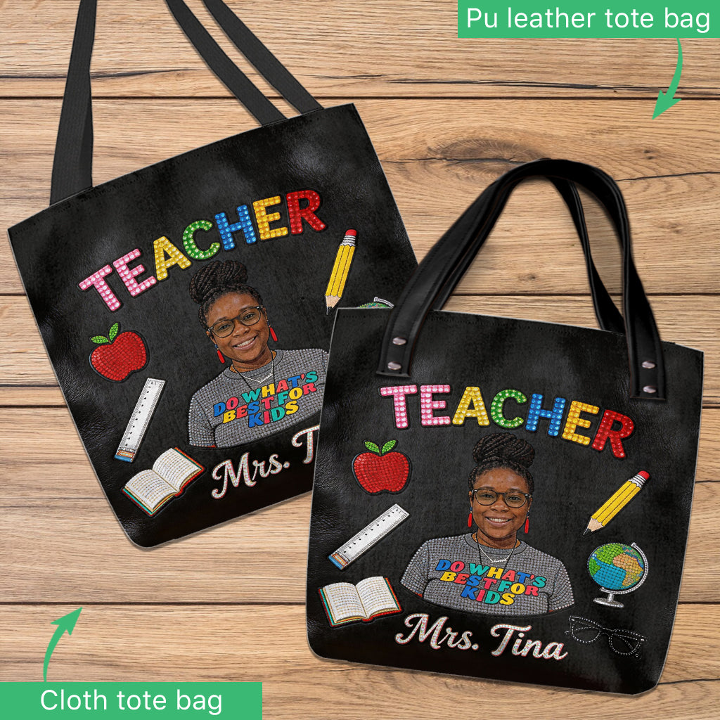 Custom Any Photo Love My Job - Personalized Teacher Tote Bag