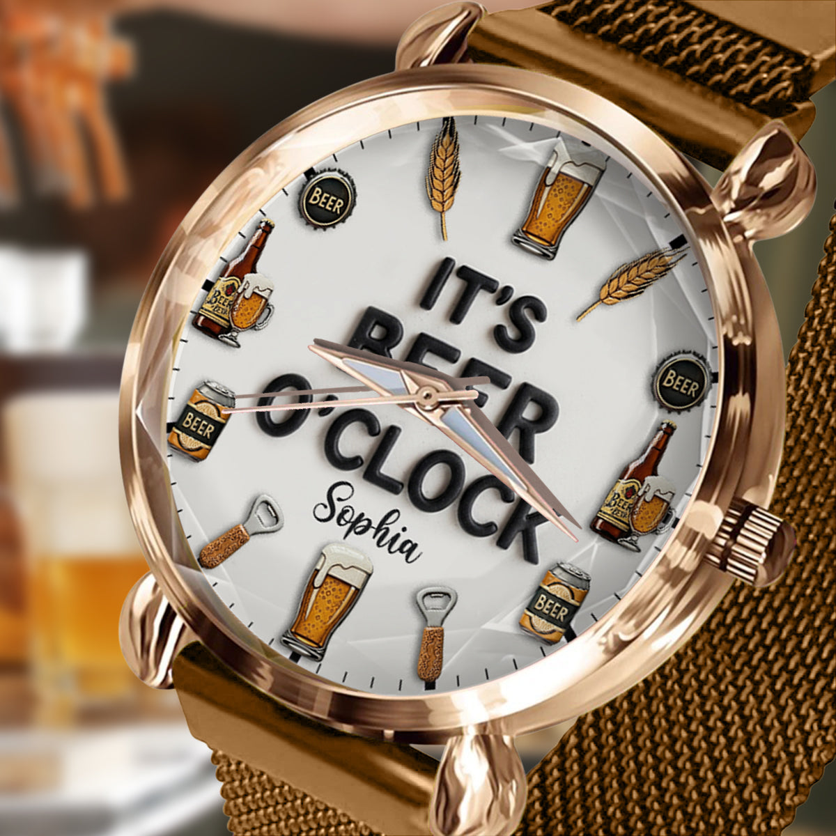 It's Beer Time - Personalized Beer Hand Watch