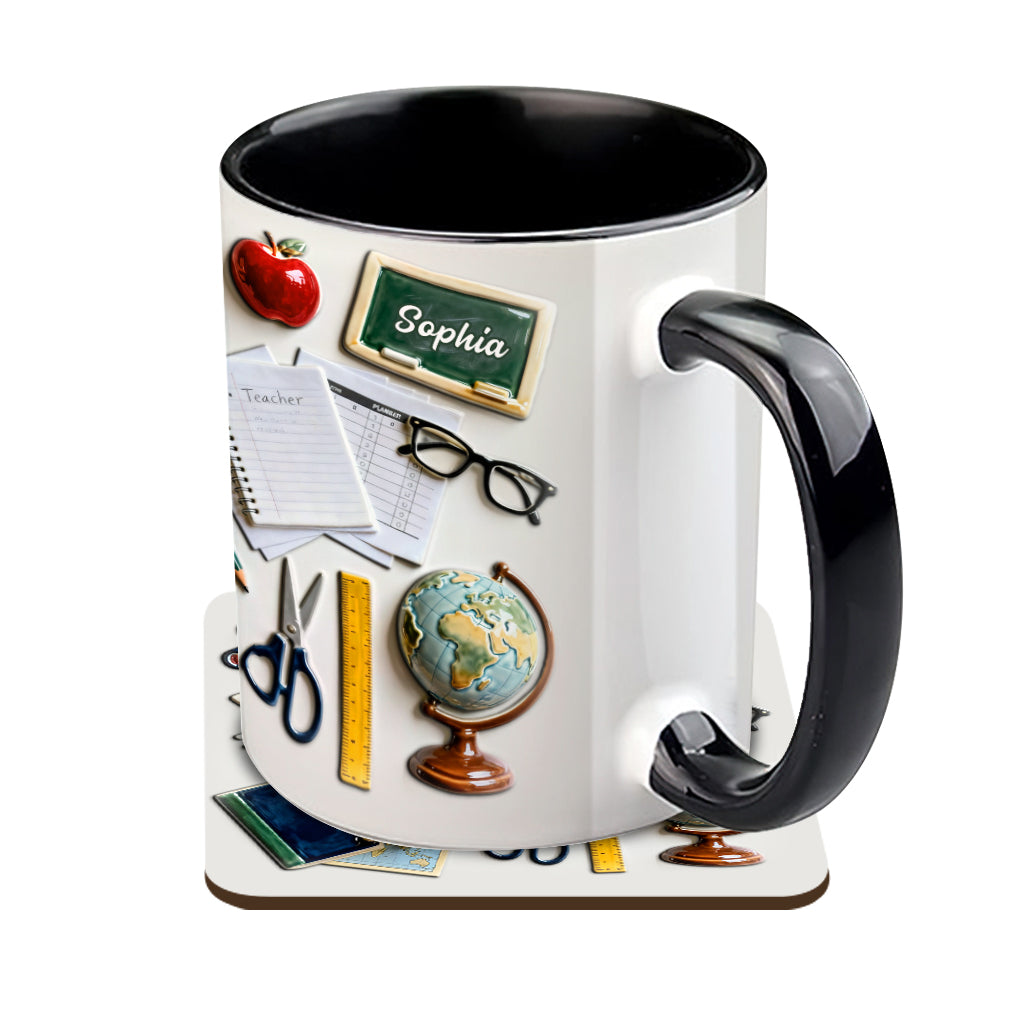 Live Love Teach - Personalized Teacher Accent Mug & Coaster