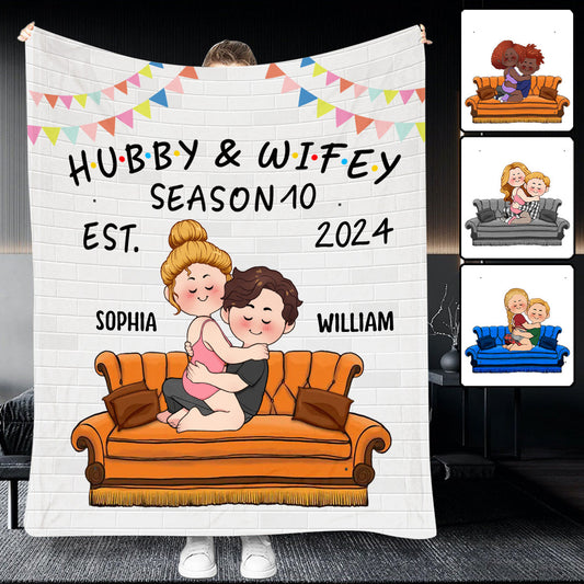 Hubby & Wifey - Personalized Husband And Wife Blanket