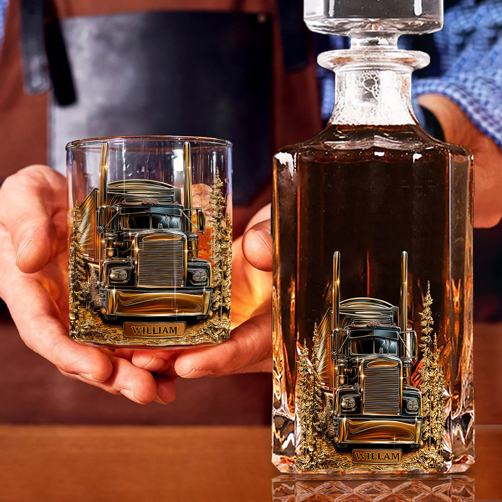 Best Truck Driver - Personalized Trucker Whiskey Glass