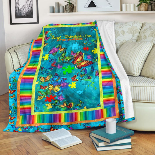 Accept Understand Love Autism Awareness Blanket 0622