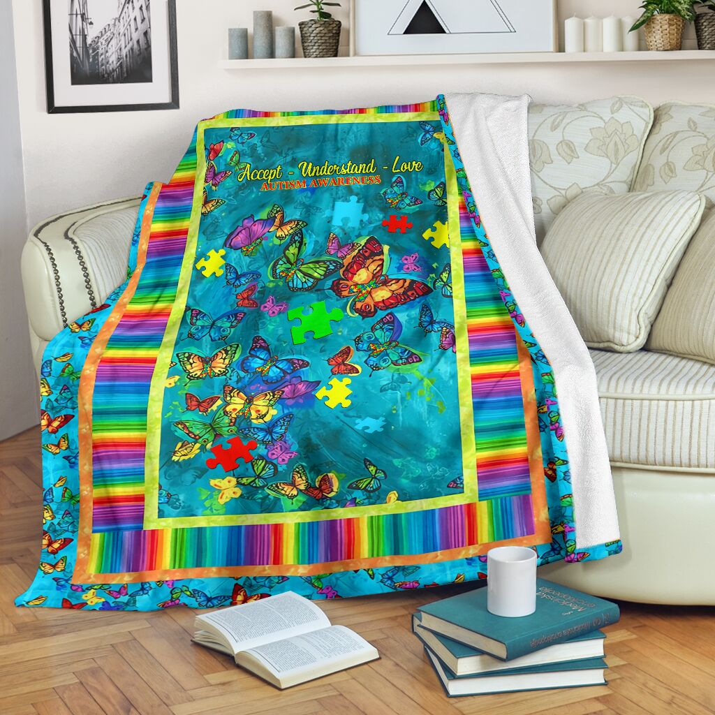 Accept Understand Love Autism Awareness Blanket 0622