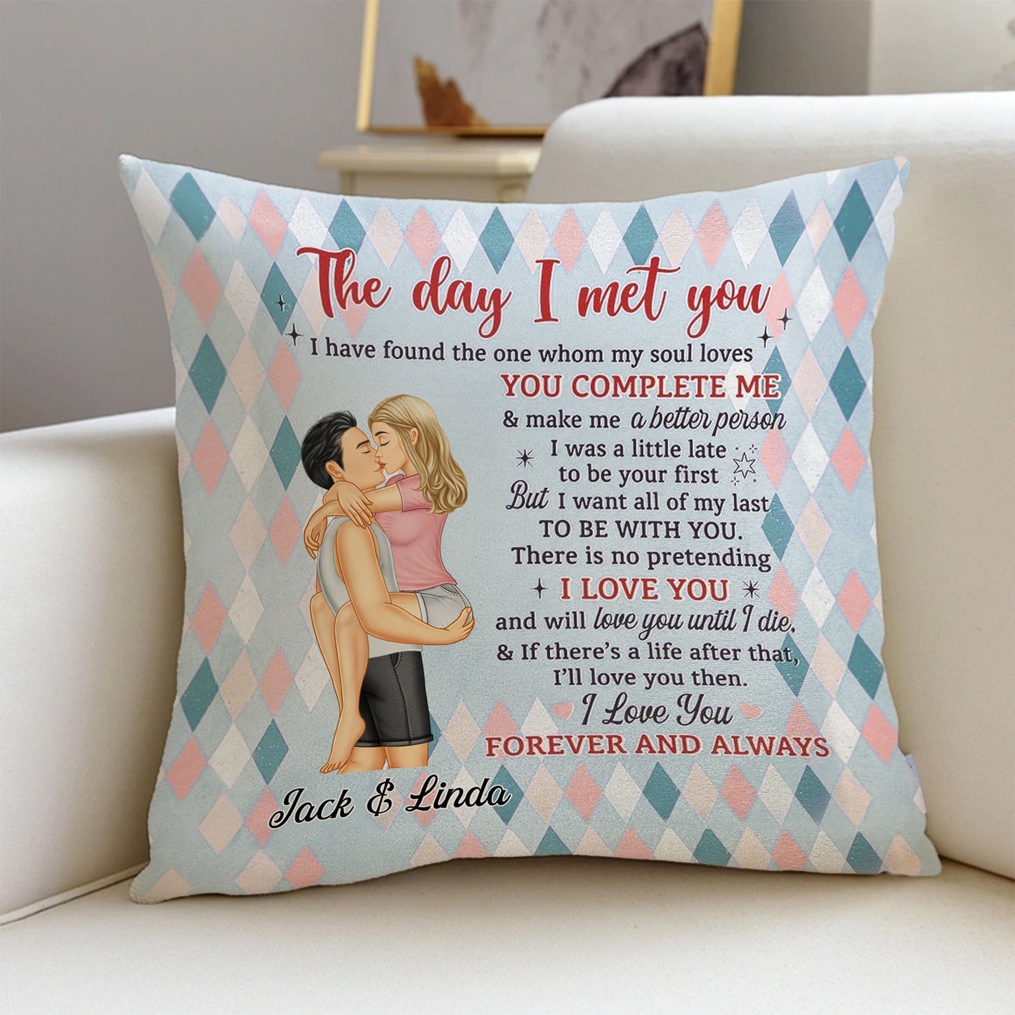 Custom Couple Pillow – Celebrate Your Love Story with a Unique Gift