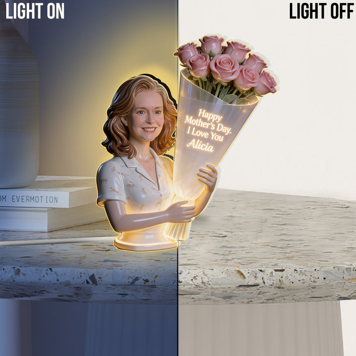 Happy Mother's Day - Personalized Mother Acrylic LED Night Light