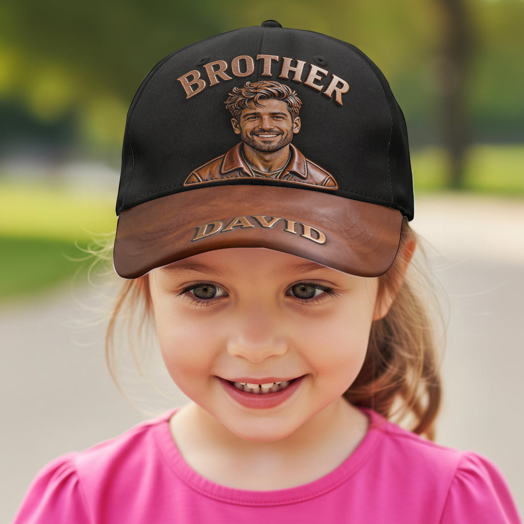 Custom Any Photo Congrat On Being My Brother - Personalized Sibling Classic Cap