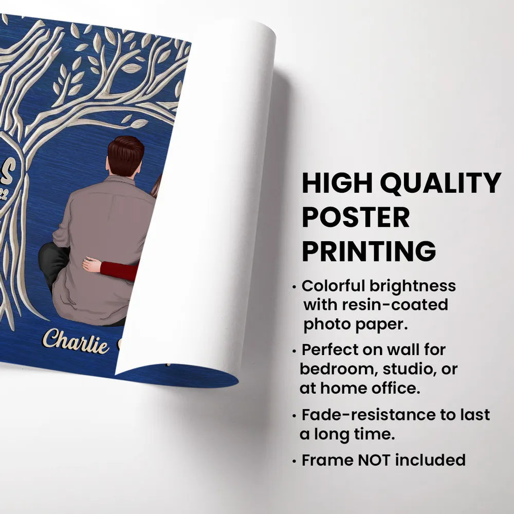 My Favorite Place Is Next To You Poster, Custom Couple Keepsake Wall Art, Cozy Blue Modern Look, Unique Anniversary Gift
