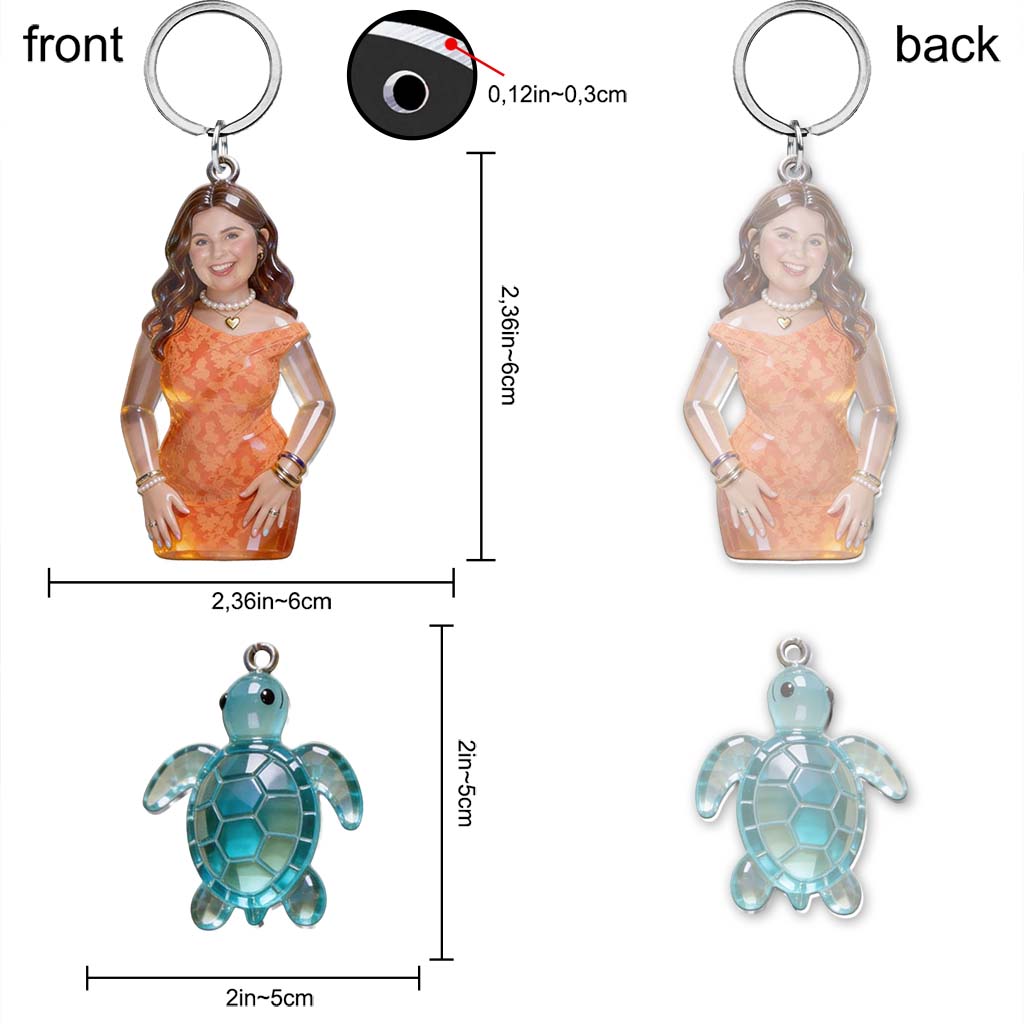 Custom Any Photo - Personalized Sea Lover Keychain With Charms