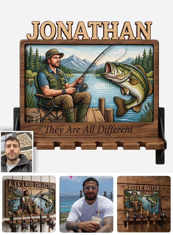 Fishing Rod Holder Personalized Wall Mount - Personalized Fishing Rod Holder