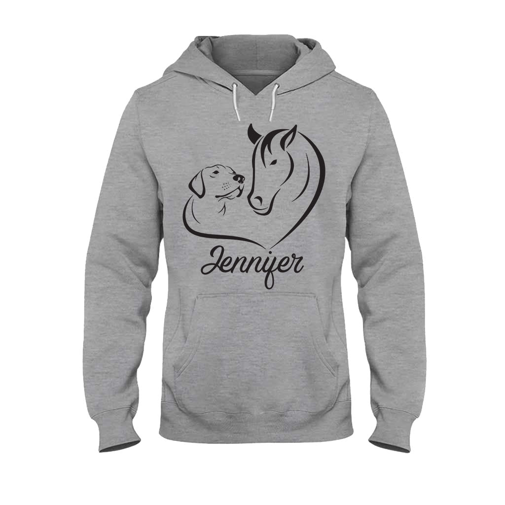 Horse And Dog - Personalized Horse T-shirt And Hoodie