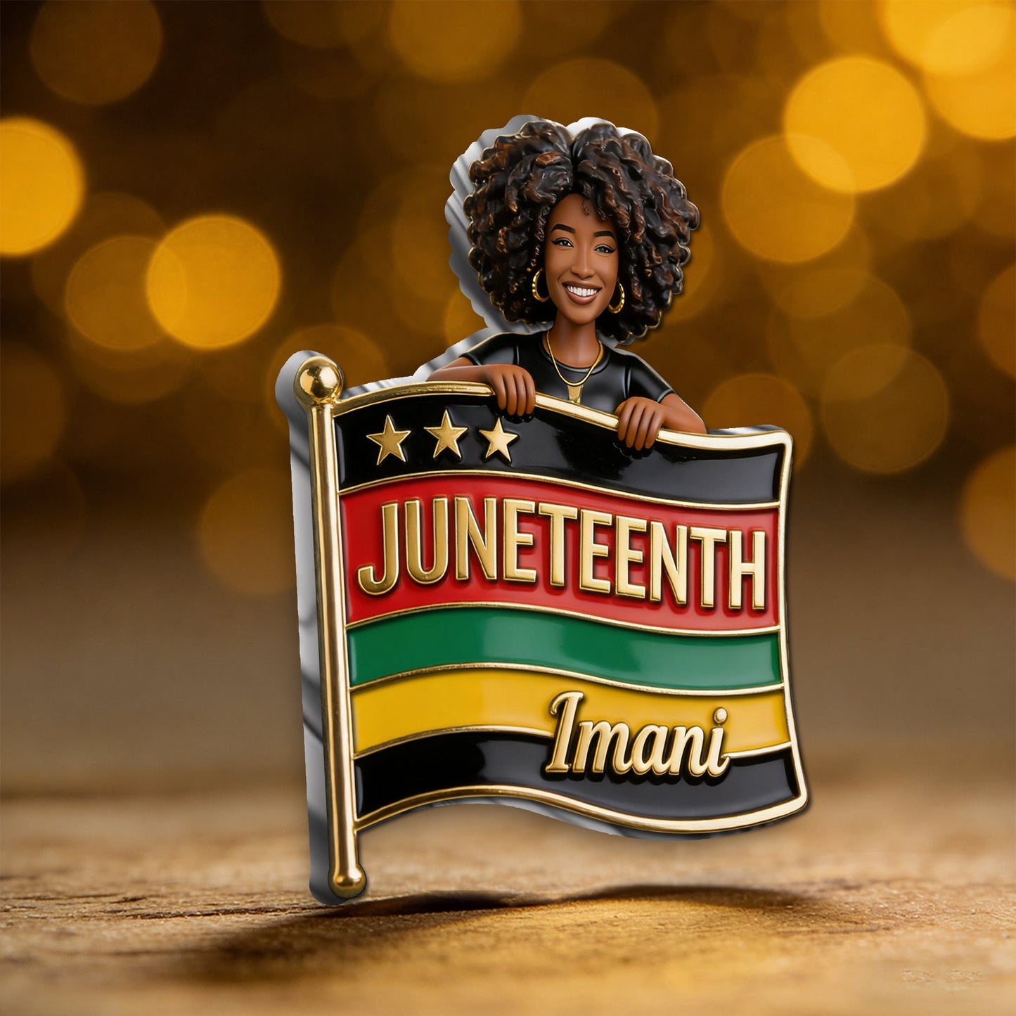 Celebrating Freedom 1865 - Personalized Juneteenth 3D Embossed Enamel Pin