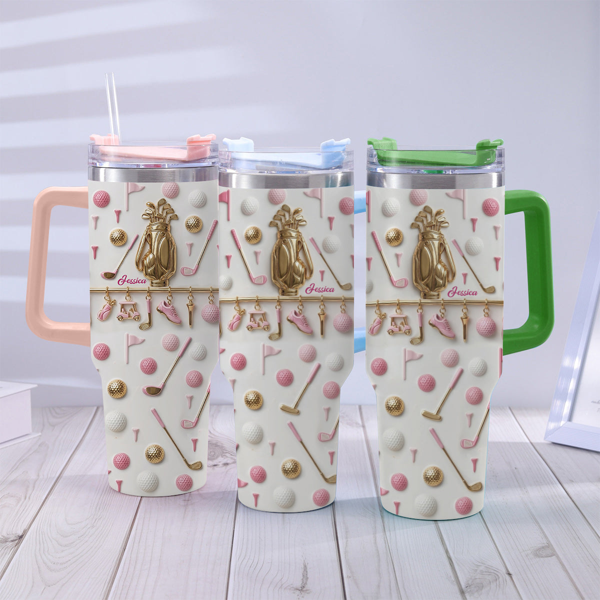 Live Love Golf - Personalized Golf Tumbler With Handle