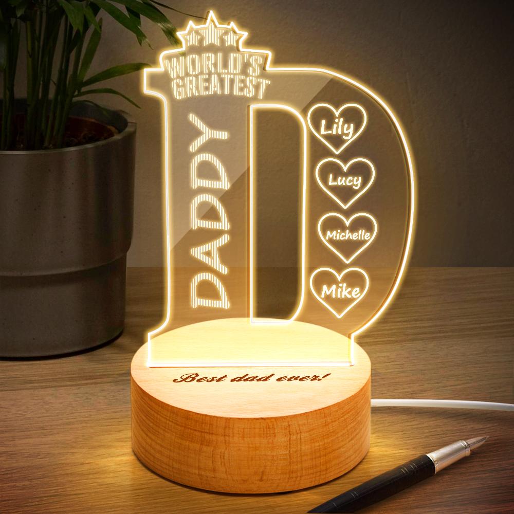 Best Dad Ever - Personalized Father Photo Crystal Plaque