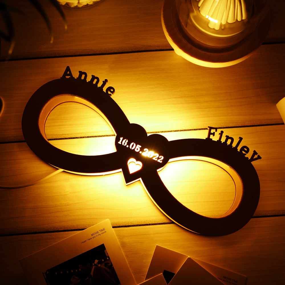 Forever In My Heart - Personalized Couple Infinity Lamp