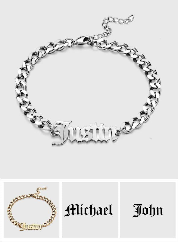 Any Name Or Message - Personalized Men's Stainless Steel Curb Chain