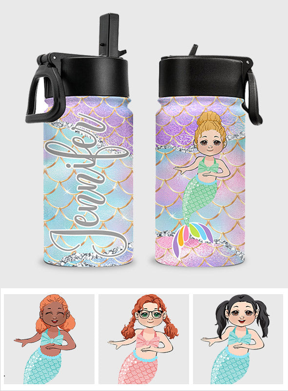Little Mermaid - Personalized Family Kids Water Bottle