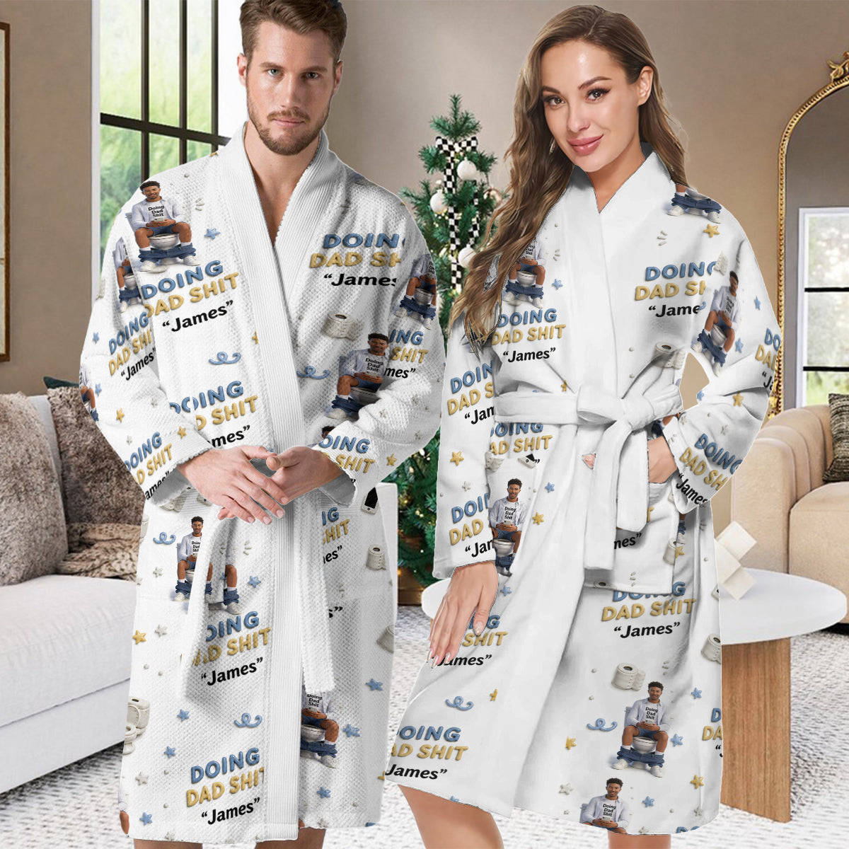 Doing Dad Sh*t - Personalized Father Pajama Kimono Robe