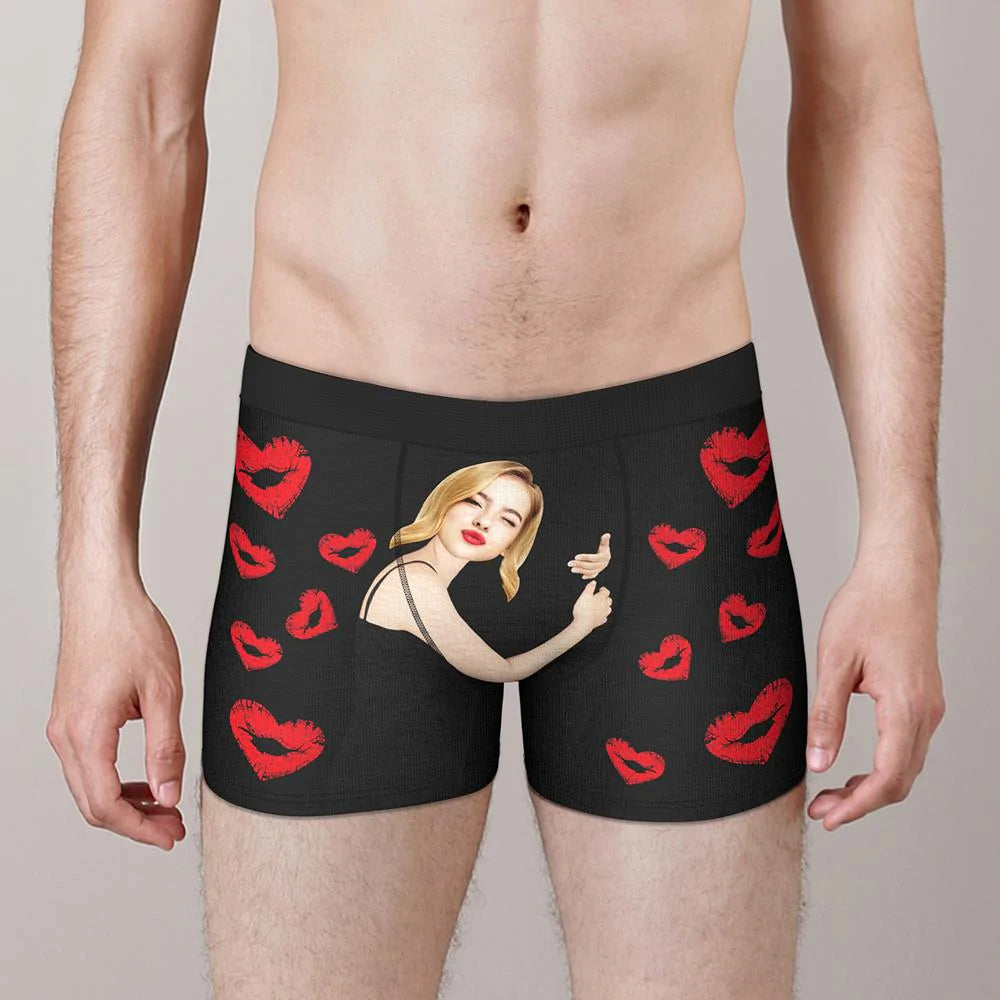 Custom Wife Or Girlfriend Face Boxers - Personalized Couple Men's boxer briefs