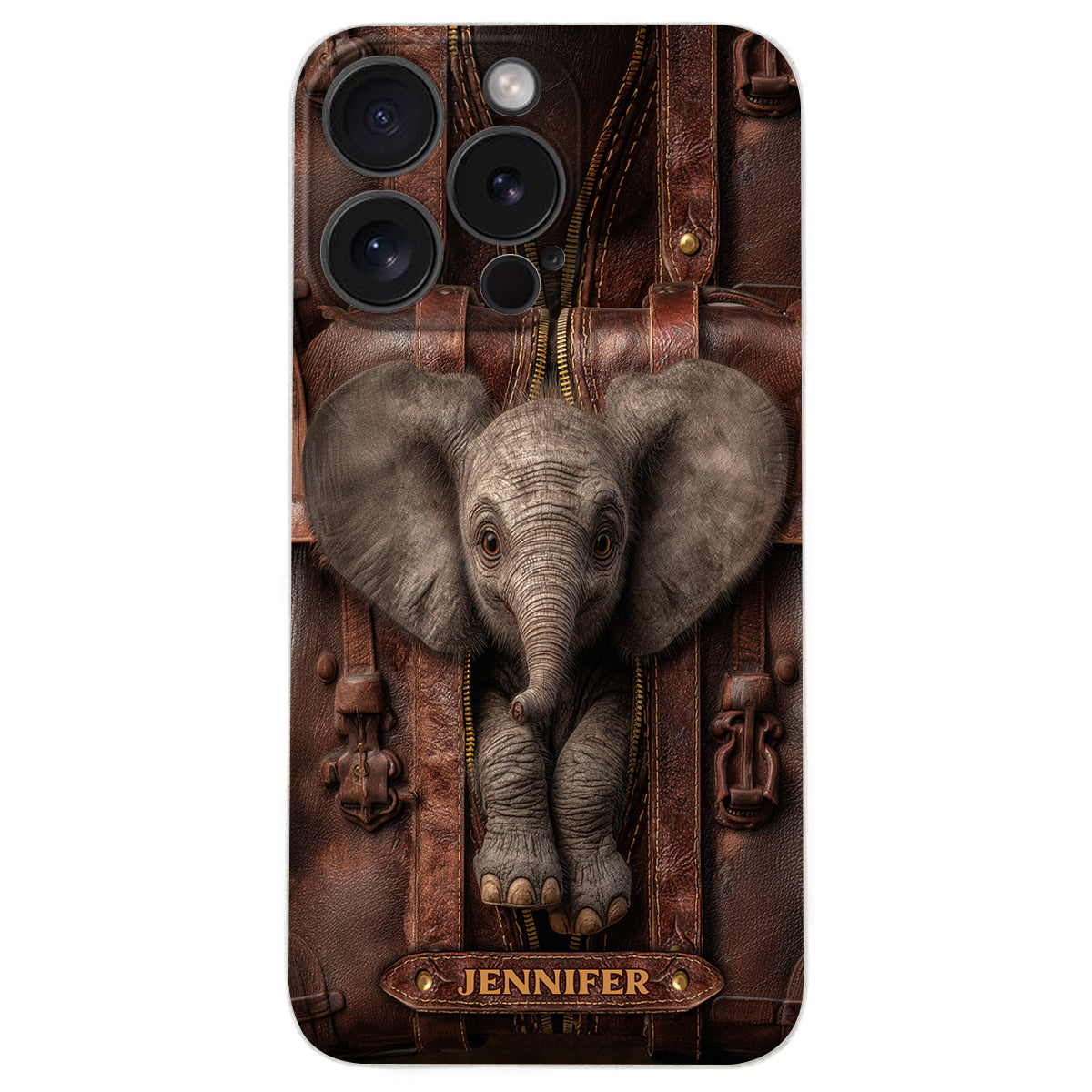 Just A Girl Who Loves Elephant - Personalized Elephant Leather Phone Case
