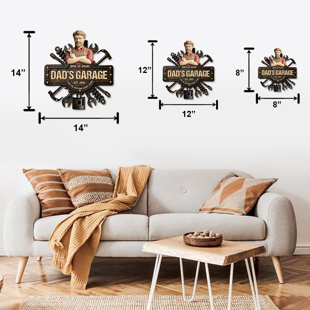 Dad's Garage - Personalized Father Cut Metal Sign