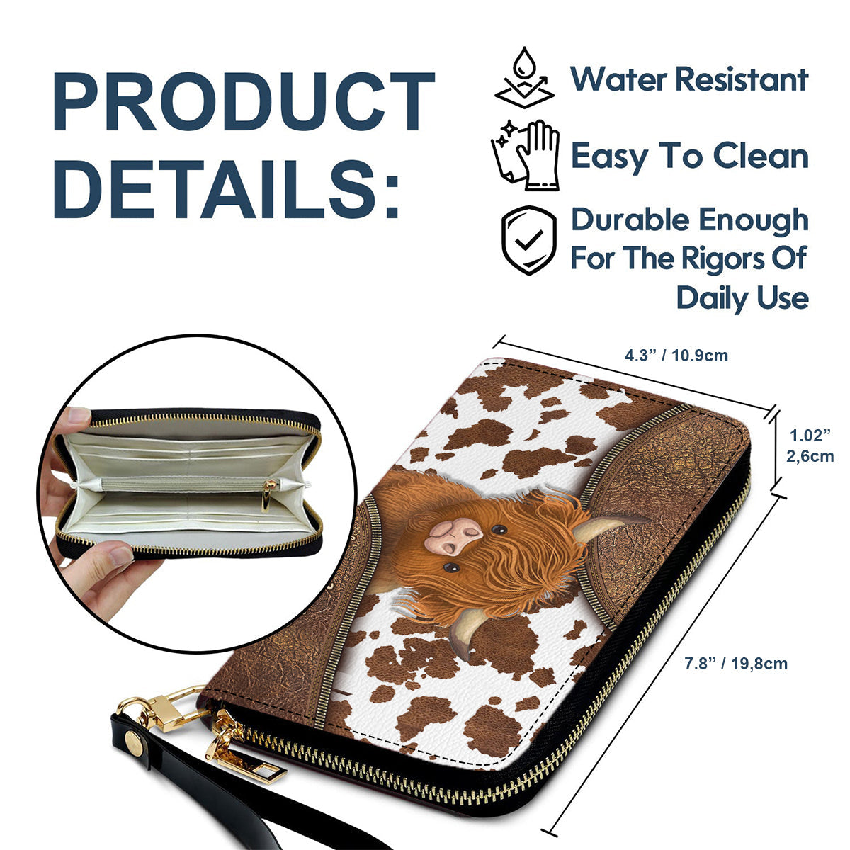 Just A Girl Who Loves Highland Cow - Personalized Leather Long Wallet
