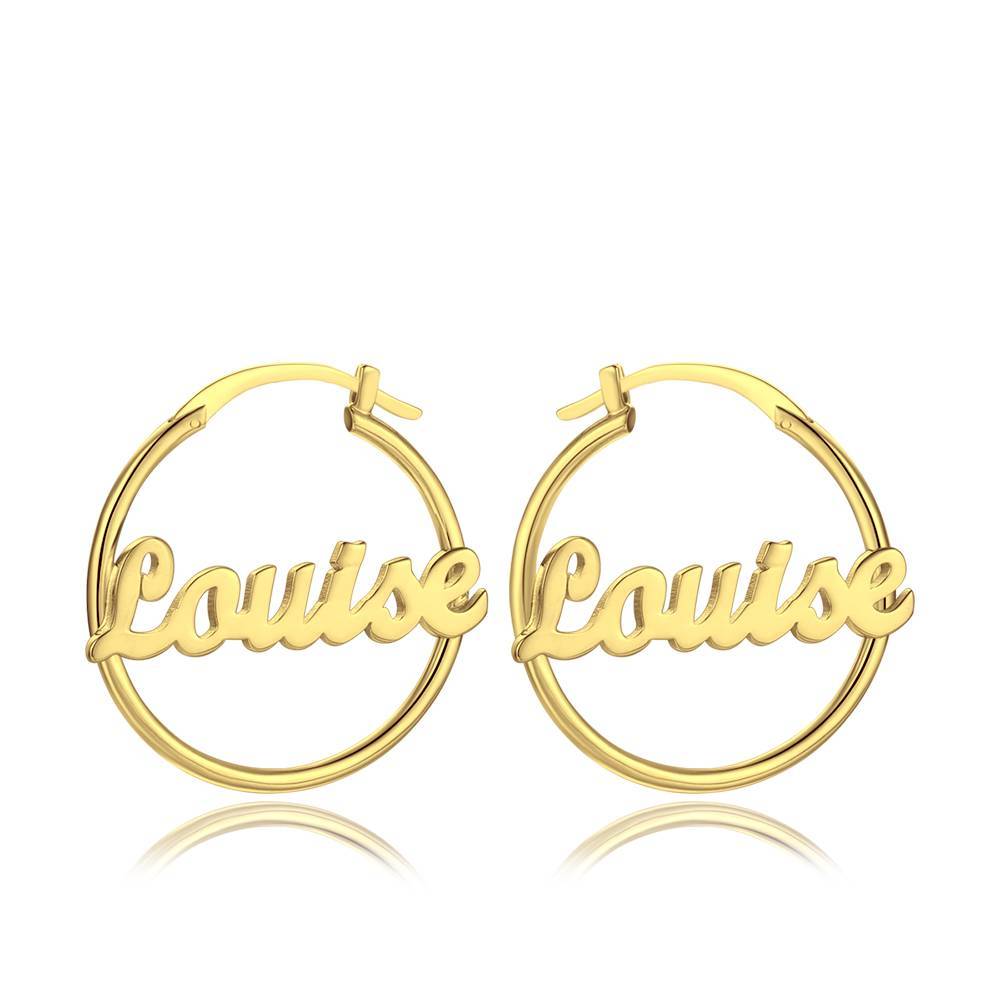 Any Text - Personalized Name Hoop Earrings