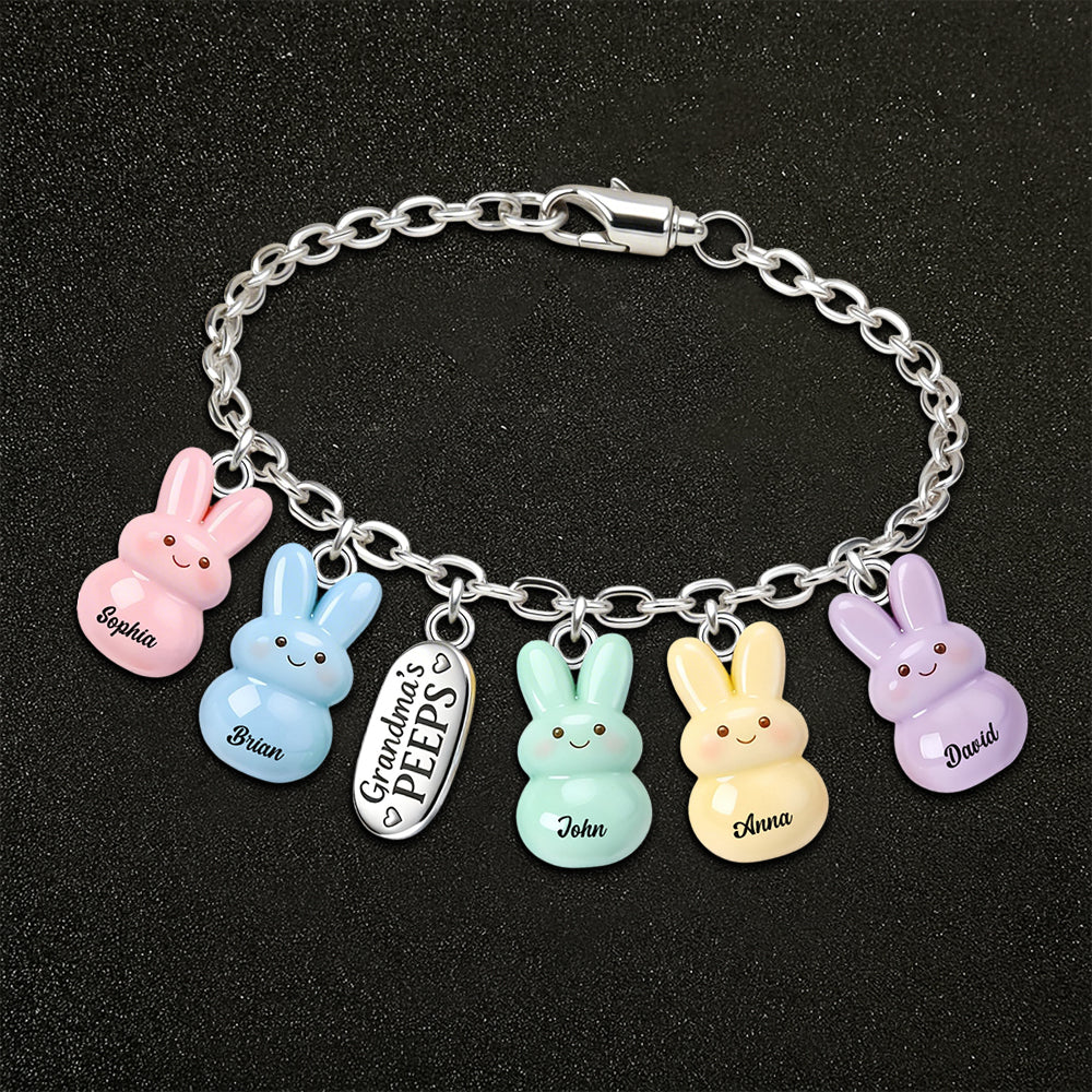 Grandma's Peeps - Personalized Grandma Bracelet With Charms
