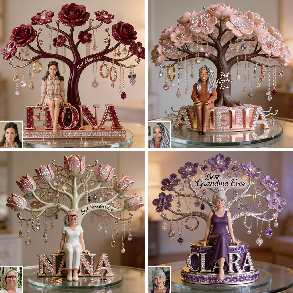 Best Mom, Grandma Ever - Personalized Mother Jewelry Holder