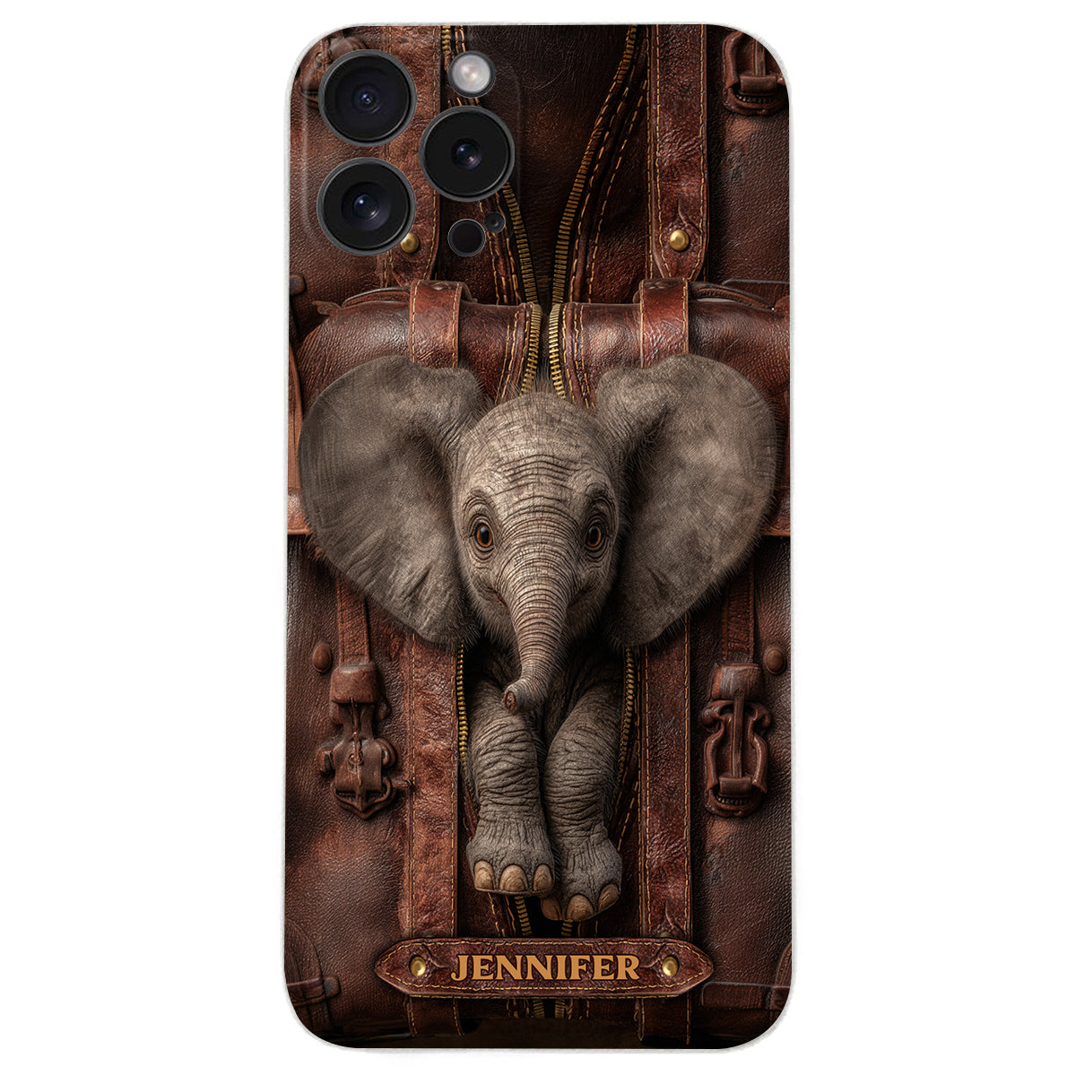 Just A Girl Who Loves Elephant - Personalized Elephant Leather Phone Case