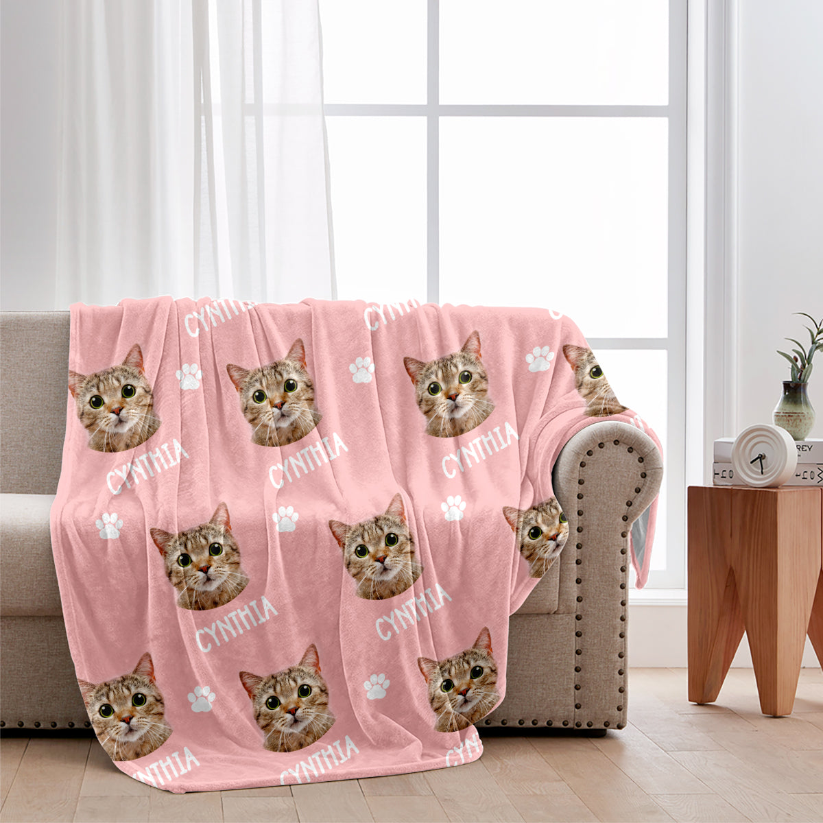 Custom Cat Face - Personalized Cat Blanket