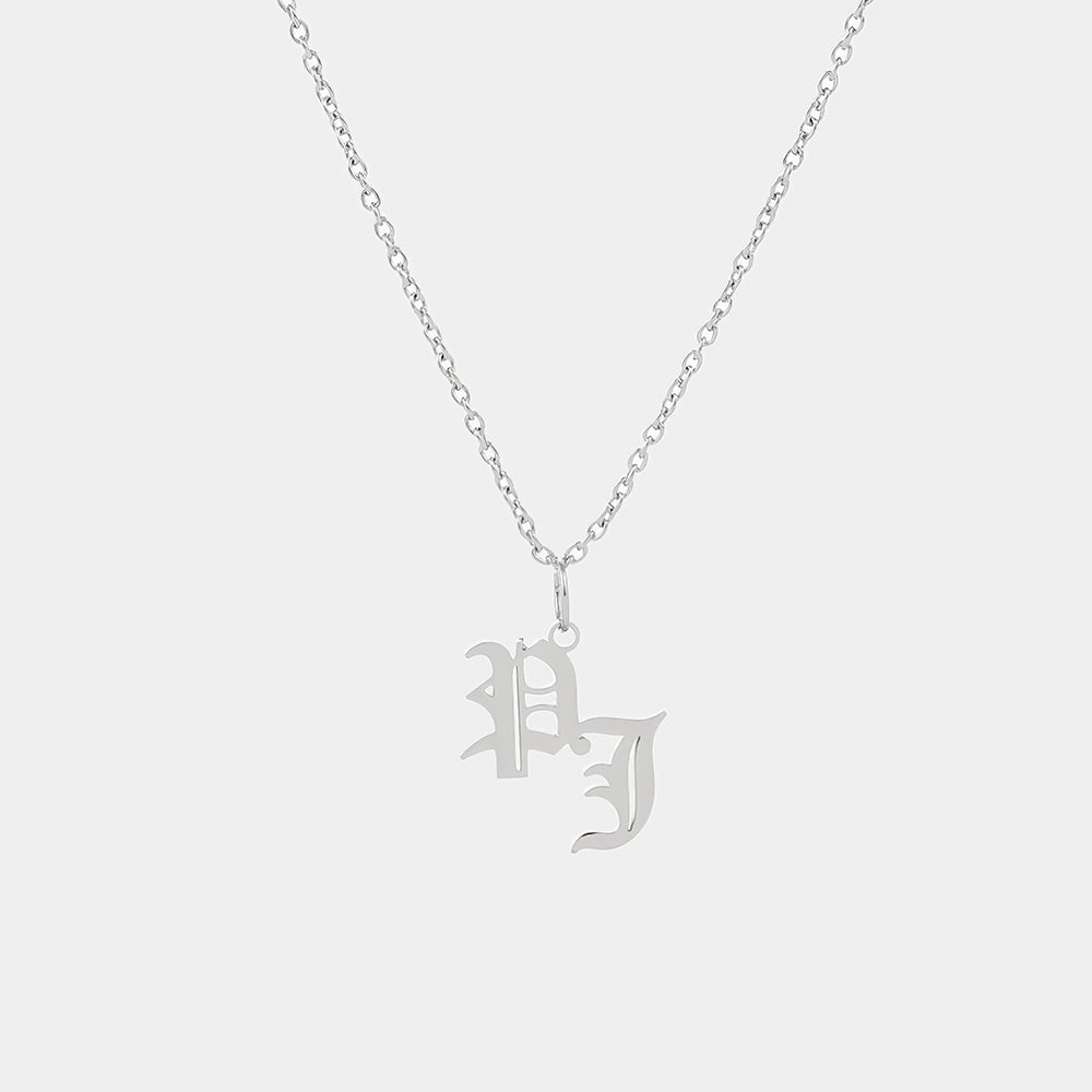 26 Alphabet Letters - Personalized Old English Letter Necklace
