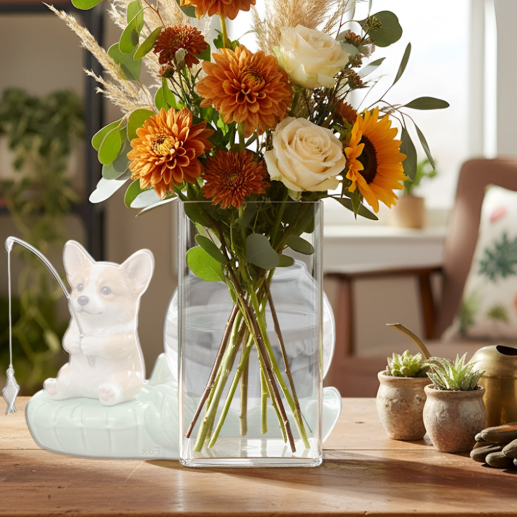 Cute Fishing Planter - Personalized Cat Acrylic Pot