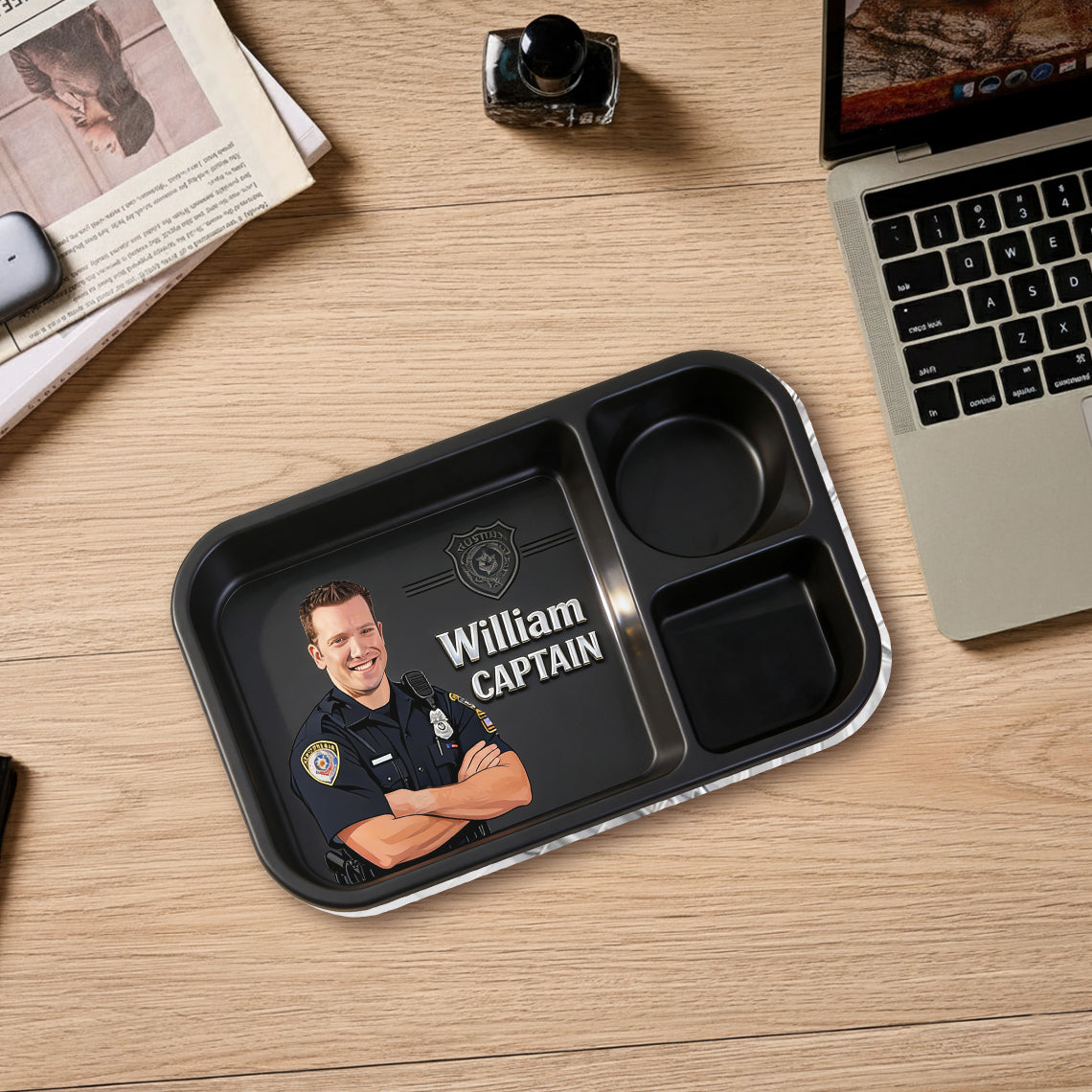 Behind Every Good Community Is A Great Officer - Personalized Police Officer Catch-All Tray