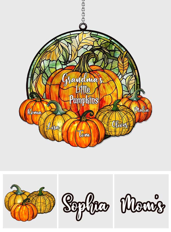 Grandma's Little Pumpkins Any Title - Personalized Grandma Window Hanging Suncatcher Ornament