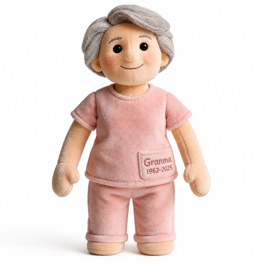 Custom Memorial Latin Grandma Faux Fur Shaped Pillow - Personalized Funeral Keepsake Stuffed Figure, Remembrance Sympathy Gift for Loss of Grandmother